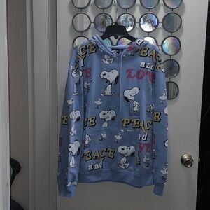 Snoopy Blue Graphic Hoodie